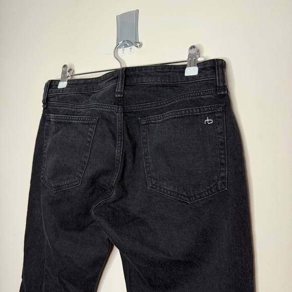RAG & BONE Dre Low-Rise Baggy Boyfriend Cropped Black Edgy Grunge Denim Jeans - Picture 6 of 11